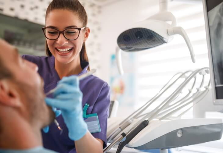 Dentist treating a patient